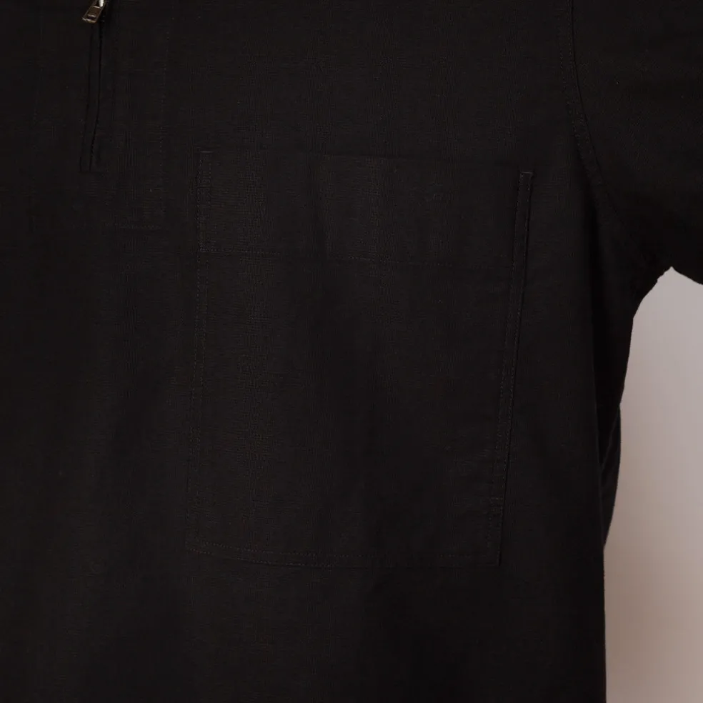 Half Zip Pull On Shirt - Black