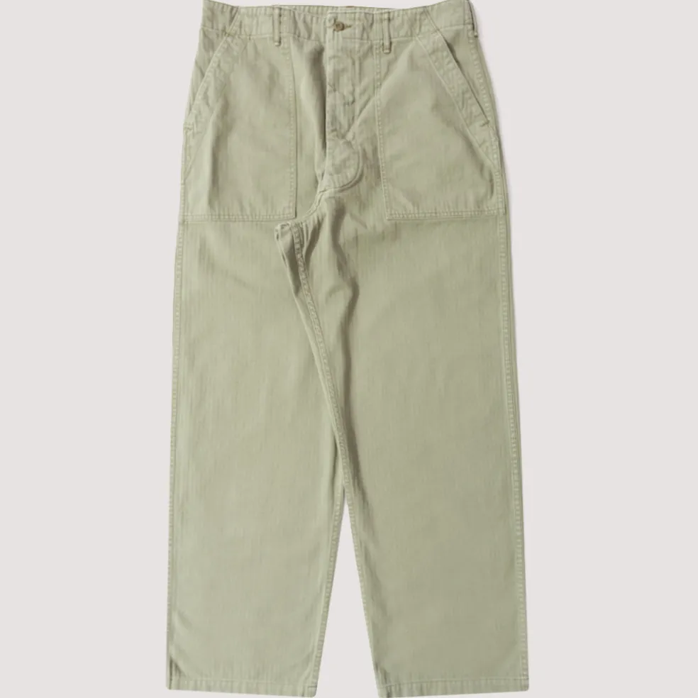 Herringbone Fatigue Pants - Green