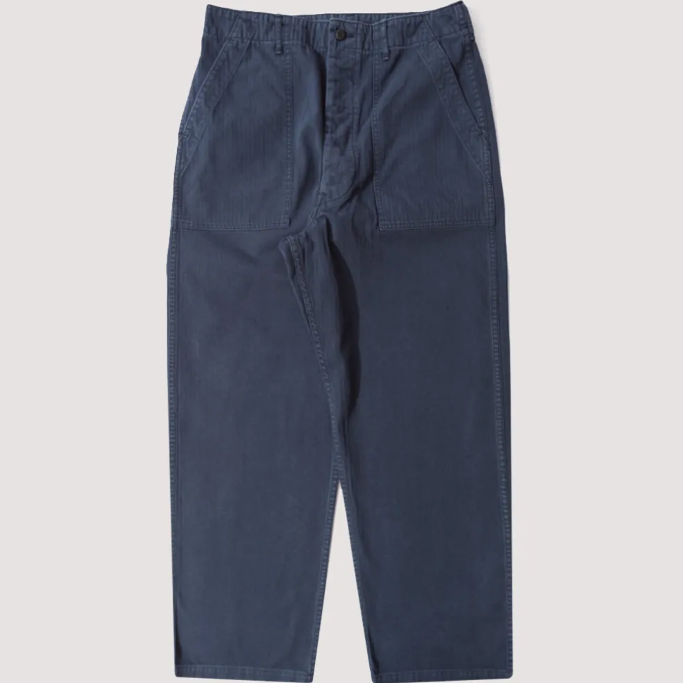 Herringbone Fatigue Pants - Navy