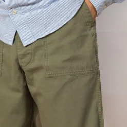 Herringbone Fatigue Pants - Green