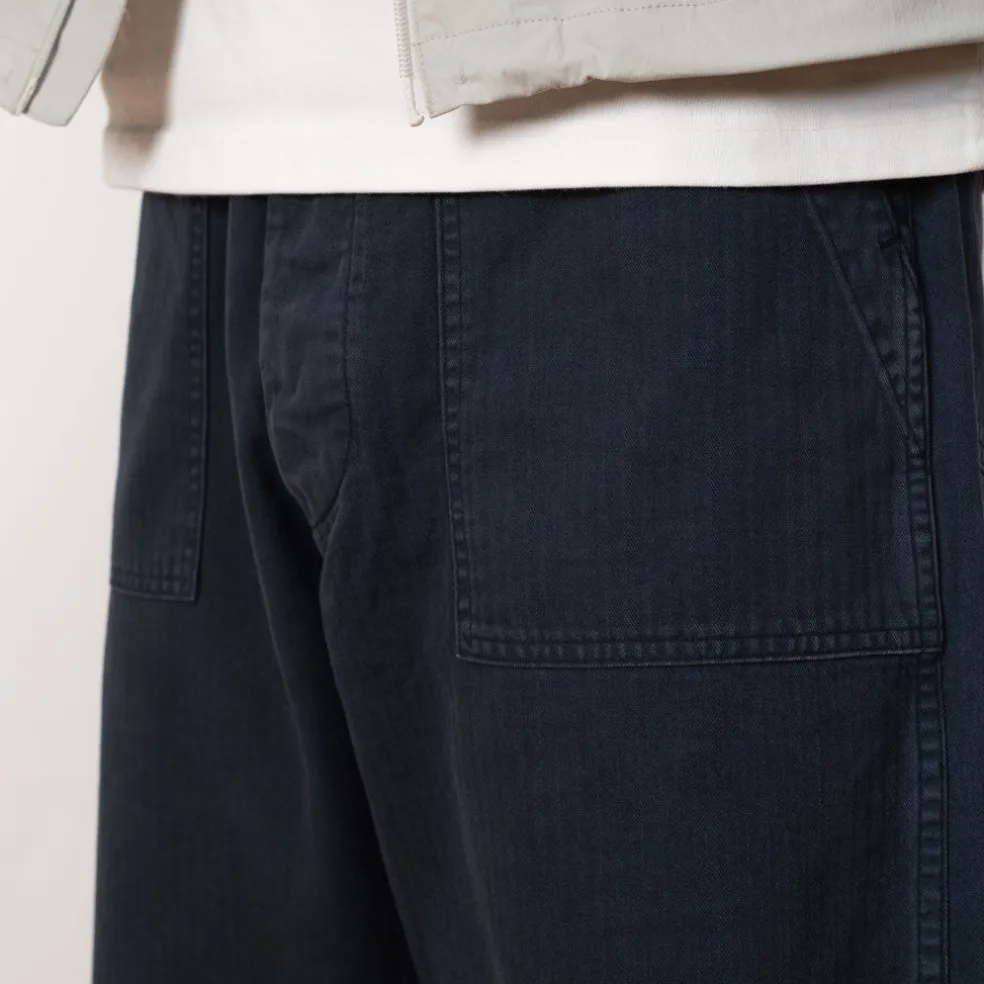 Herringbone Fatigue Pants - Navy