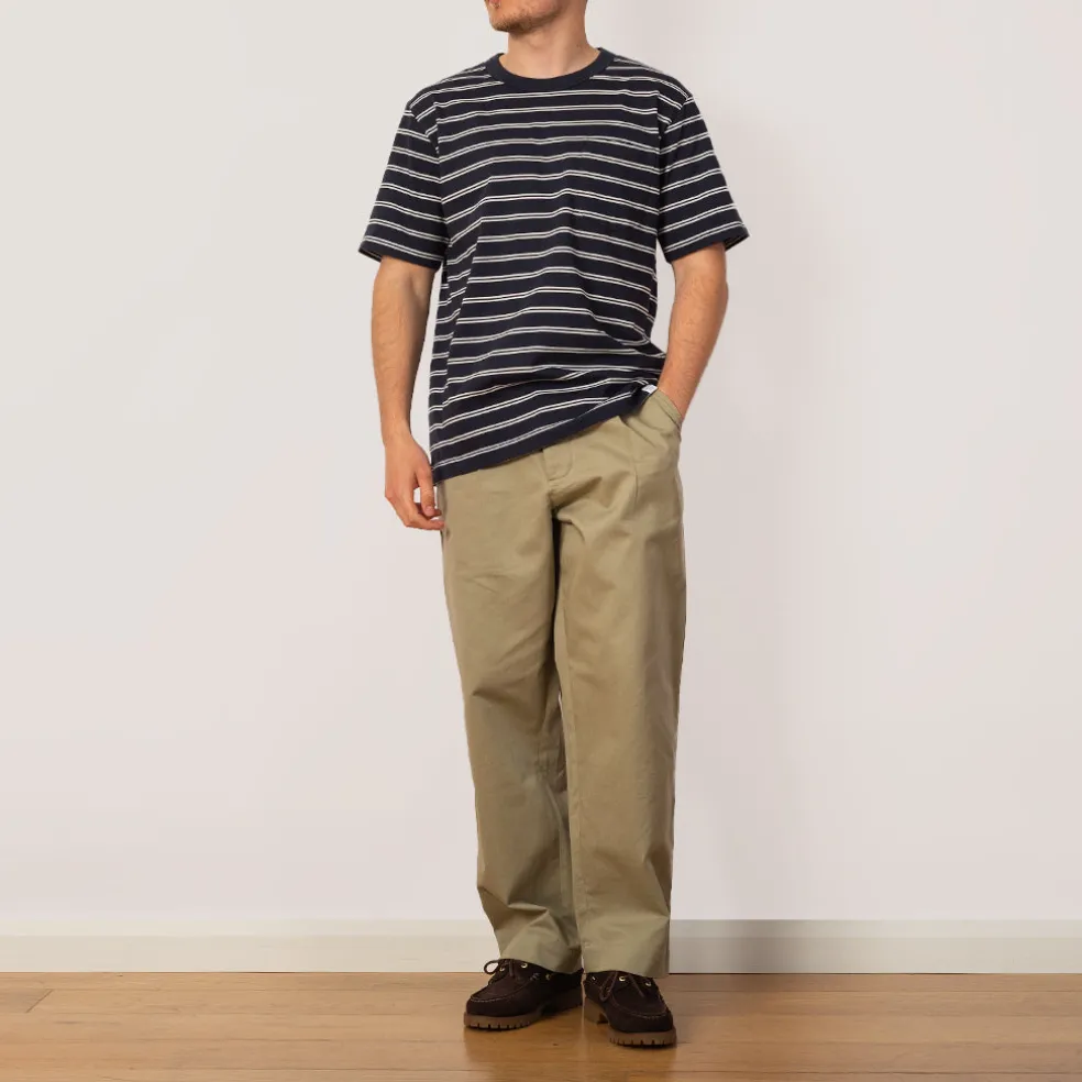 Holger Organic Sailor Stripe Pocket Tee - Dark Navy