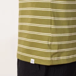 Holger Organic Sailor Stripe Pocket Tee - Moss Green