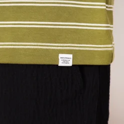 Holger Organic Sailor Stripe Pocket Tee - Moss Green