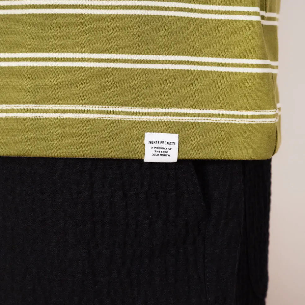 Holger Organic Sailor Stripe Pocket Tee - Moss Green