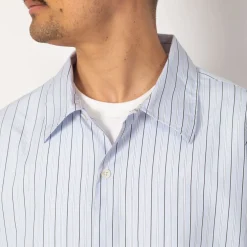 Holiday Shirt - Light Blue Banker Stripe