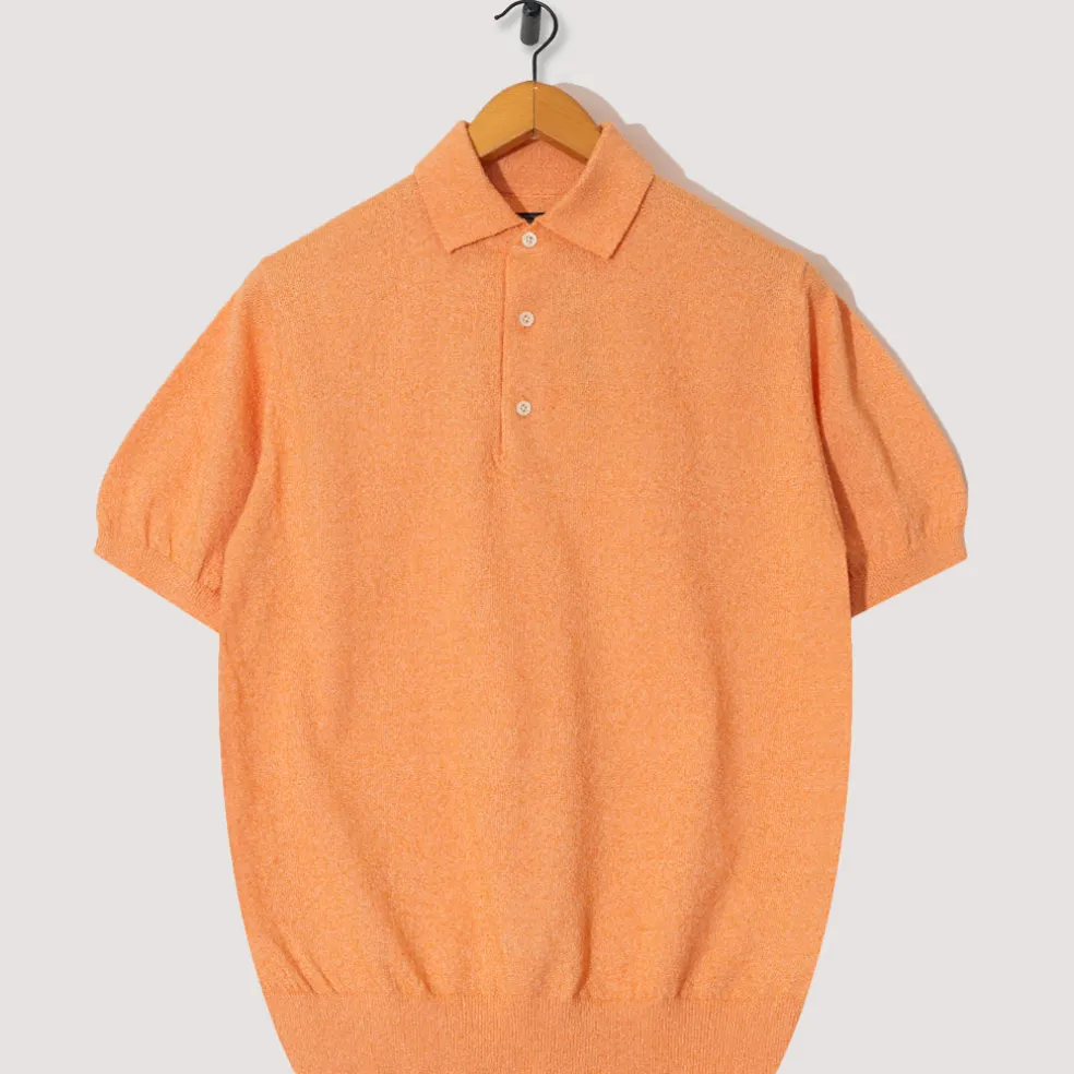 Knit Boucle Polo - Orange