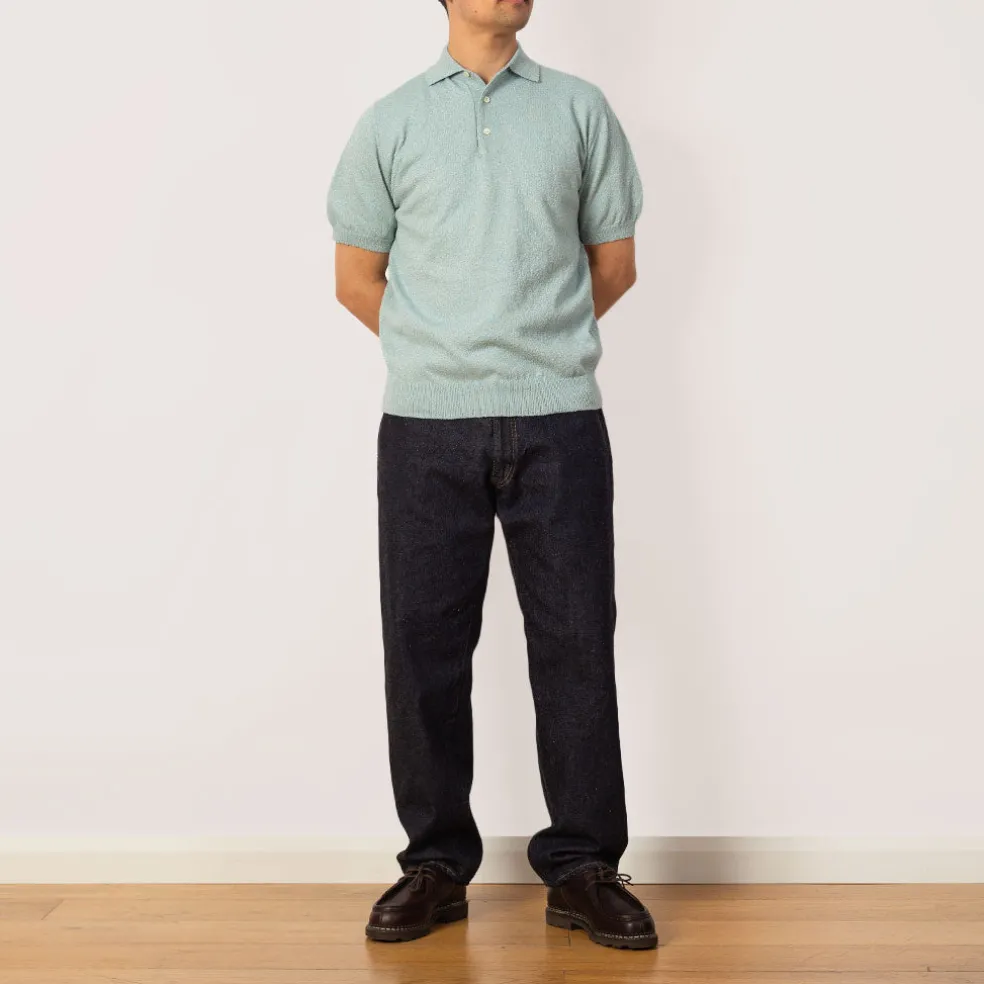 Knit Boucle Polo - Sax