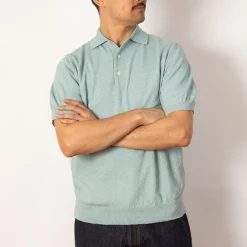 Knit Boucle Polo - Sax