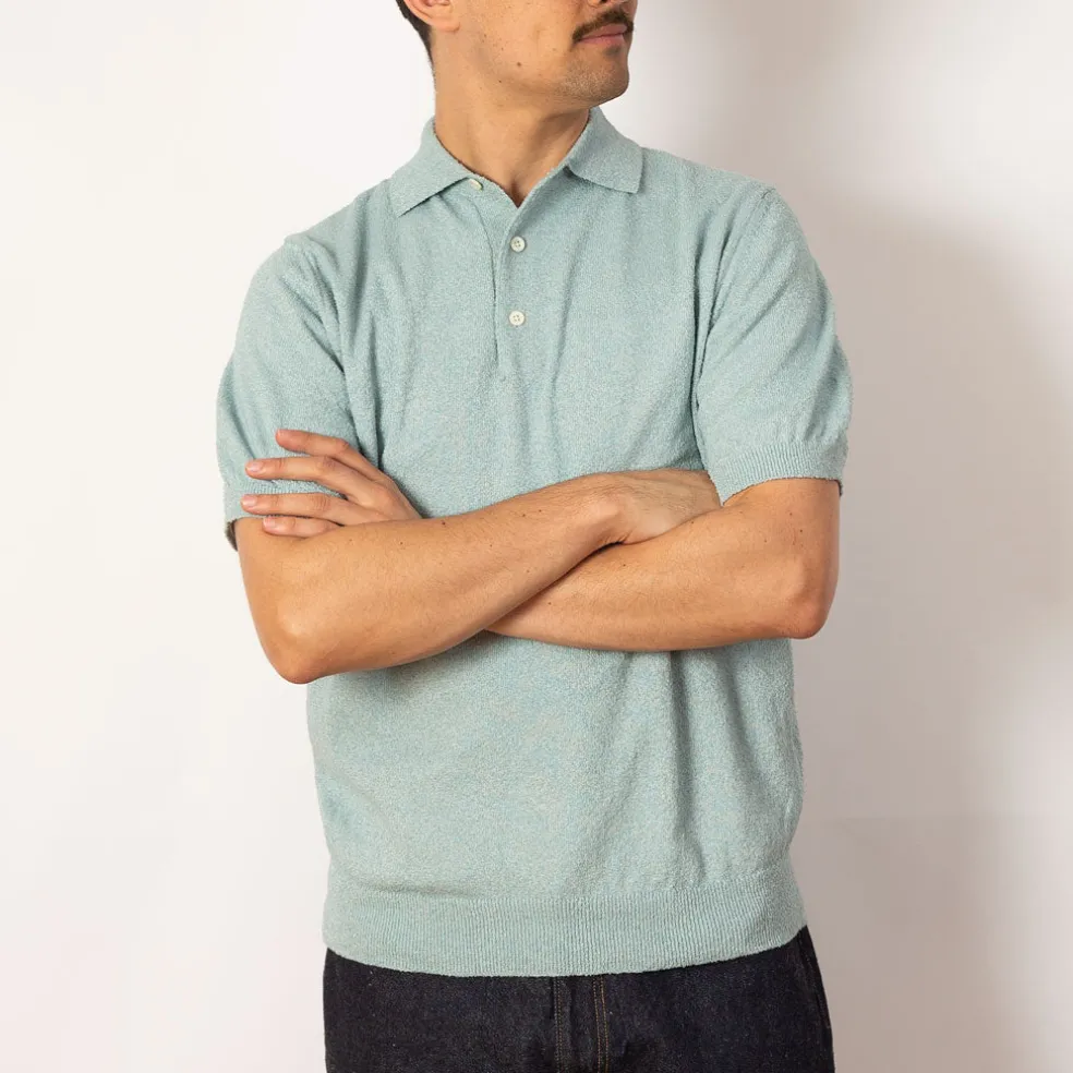 Knit Boucle Polo - Sax