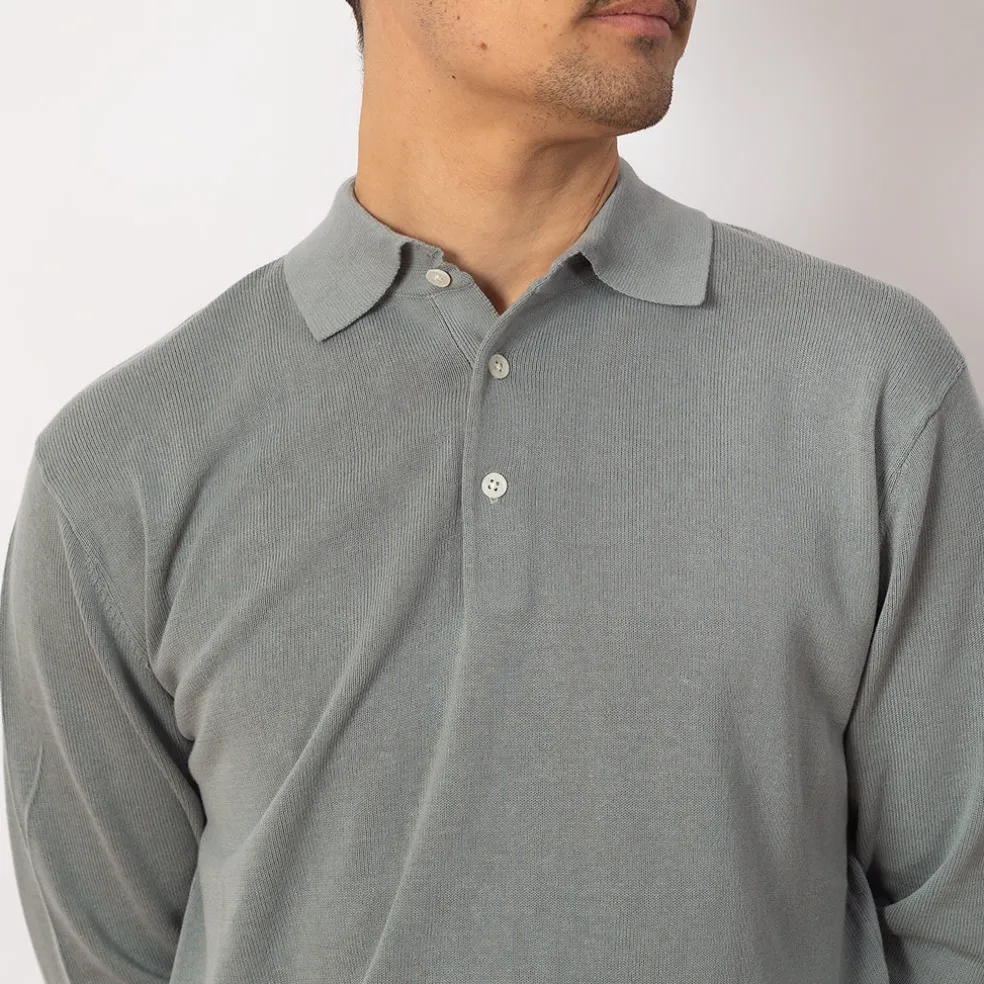 Knit Polo 12G - Ice Blue