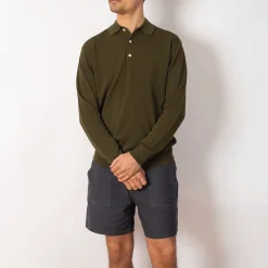 Knit Polo 12G - Olive