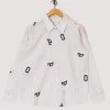 Letters Striped Pop Shirt - White Linen