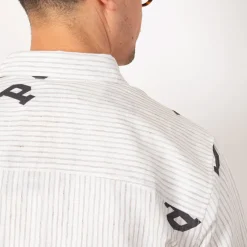 Letters Striped Pop Shirt - White Linen