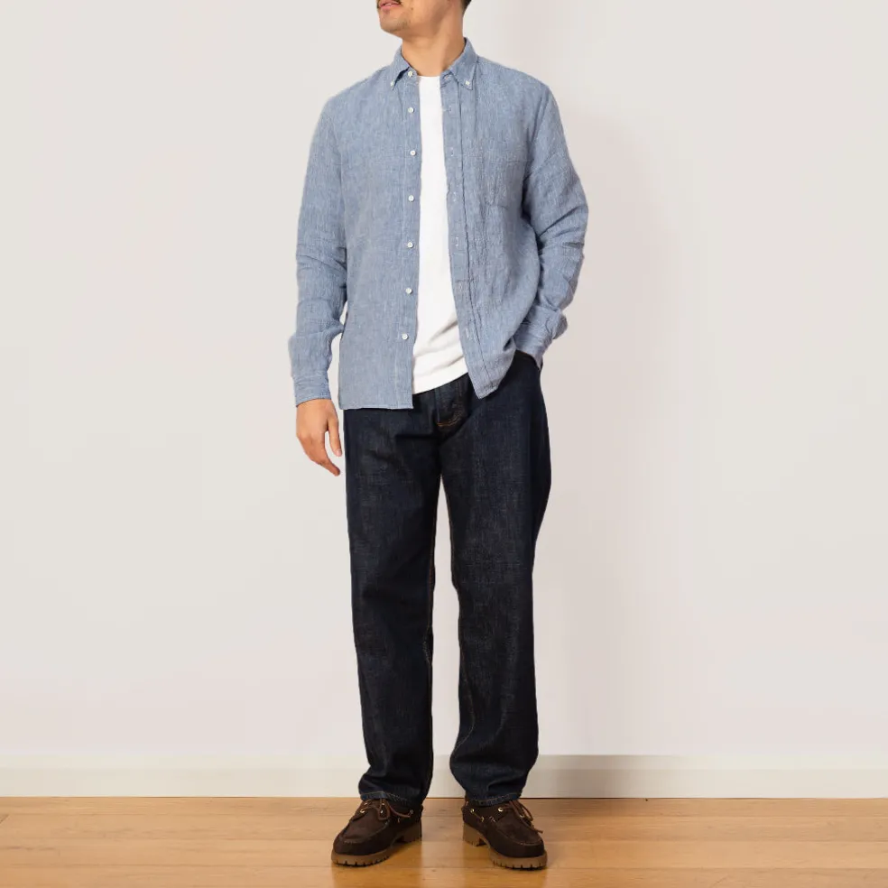 Linen Chambray Shirt - Blue