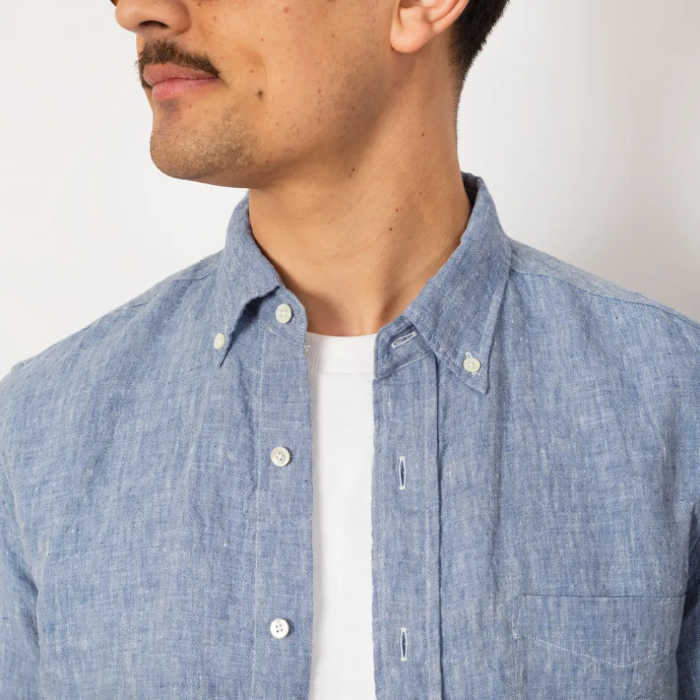 Linen Chambray Shirt - Blue
