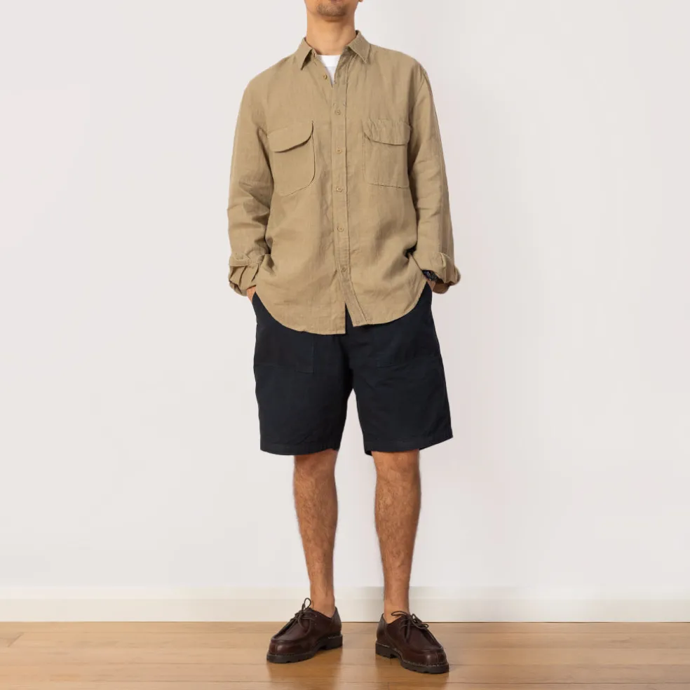 Linen Clip Shirt - Beige