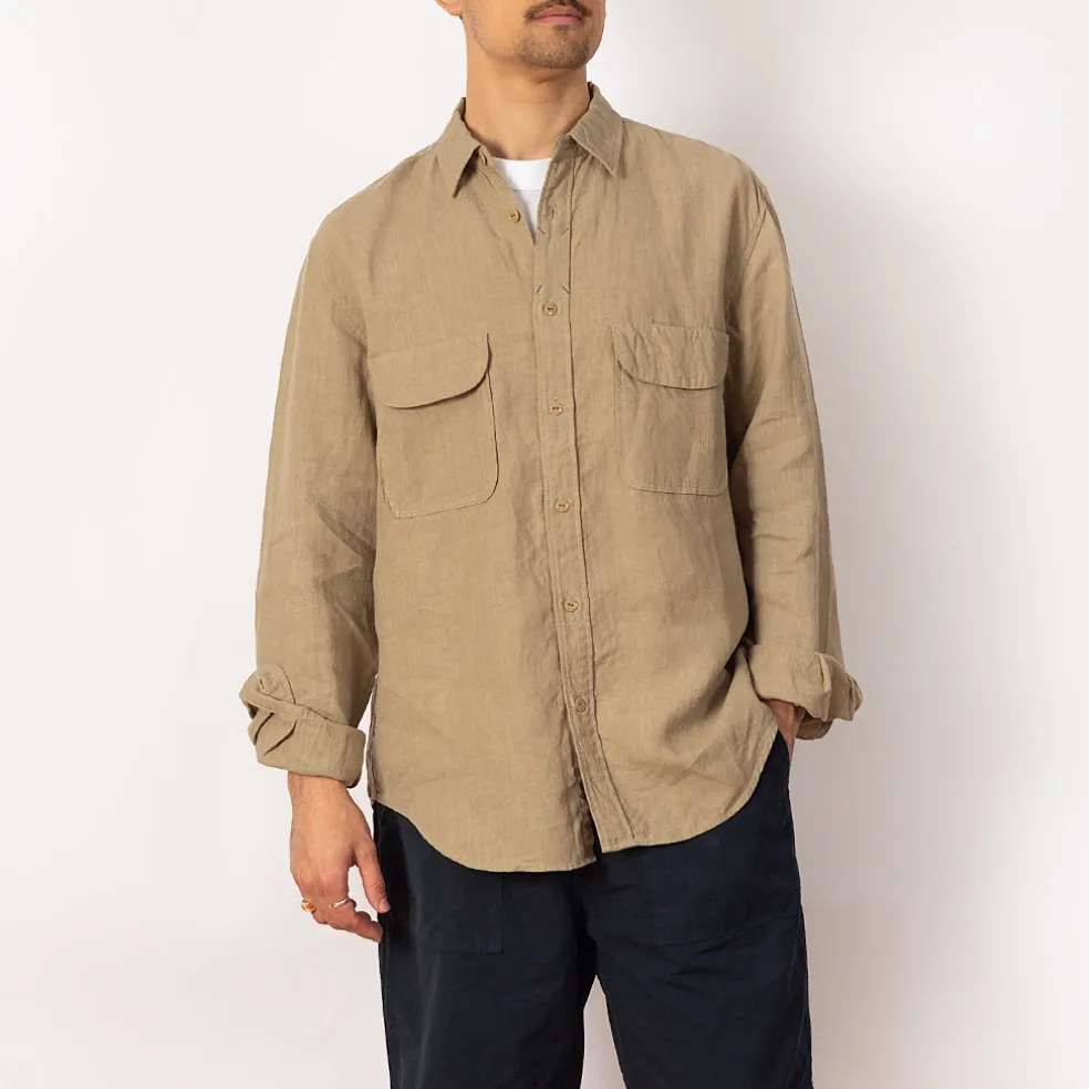 Linen Clip Shirt - Beige
