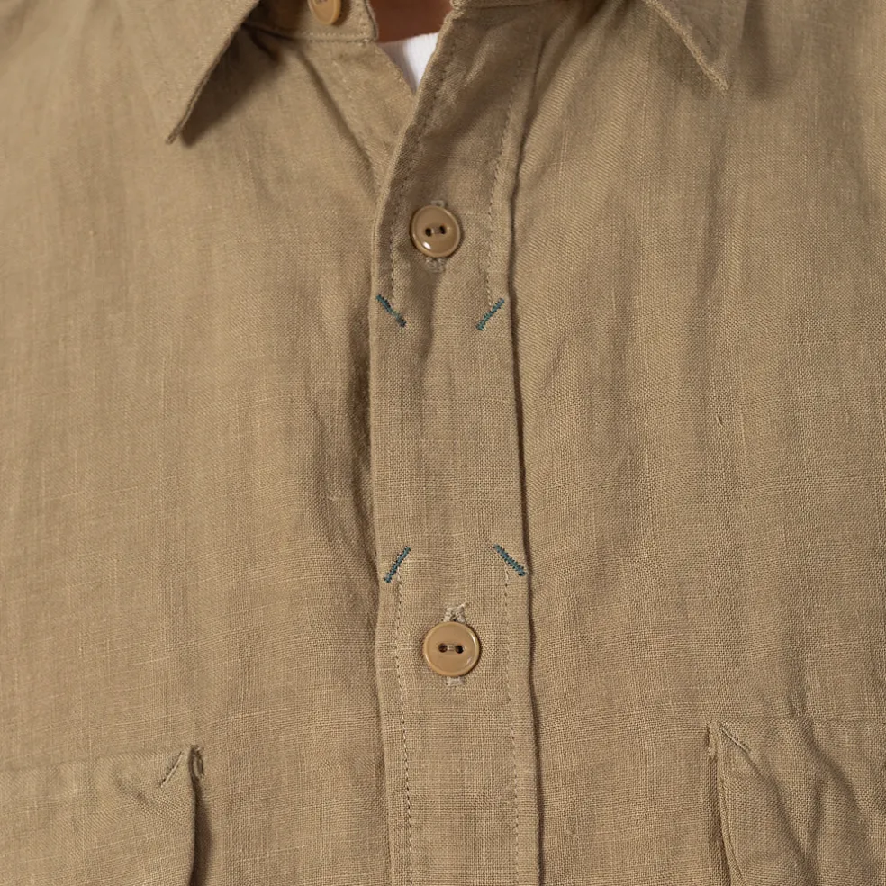 Linen Clip Shirt - Beige