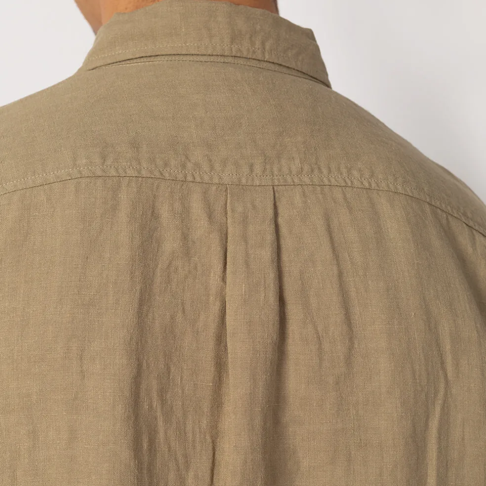 Linen Clip Shirt - Beige