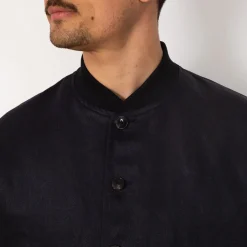 Linen Flight Jacket - Navy