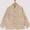 Linen Glitter Phillies Stripe Cactus Coverall - Ecru