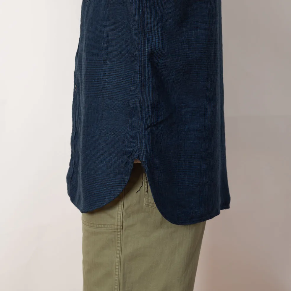 Linen Work Shirt - Indigo Check