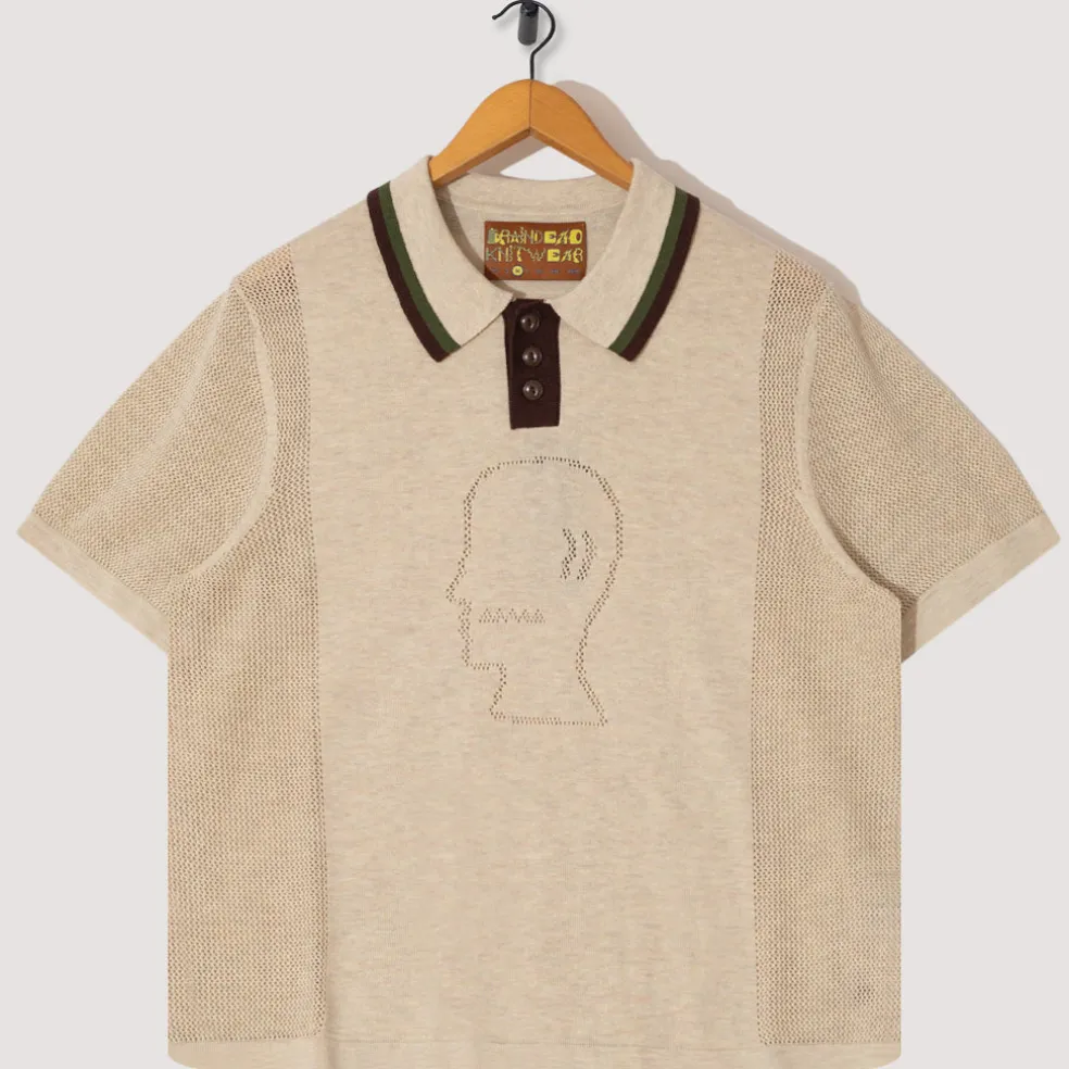 Logo Head Pointelle Polo - Natural