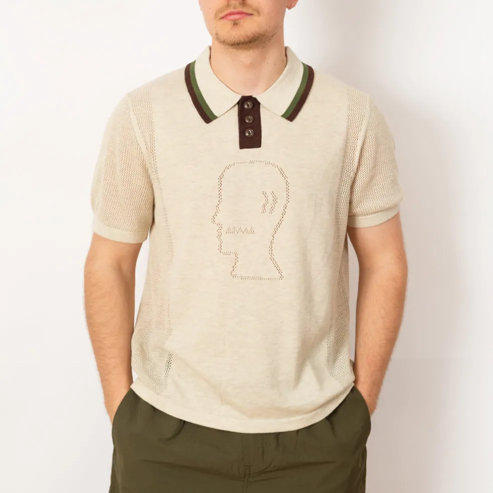 Logo Head Pointelle Polo - Natural