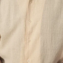 Loose Weave Check Shirt - Ecru