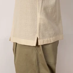Loose Weave Check Shirt - Ecru