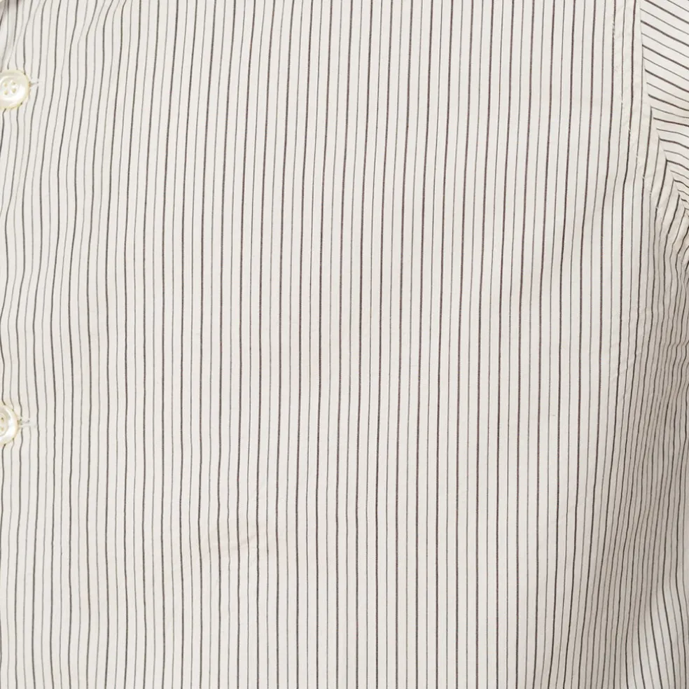 Mads Poplin Stripe S/S Shirt - Ecru