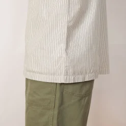 Mads Poplin Stripe S/S Shirt - Ecru