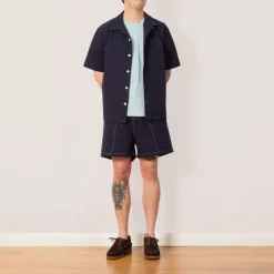 Magic Short - Navy Seersucker