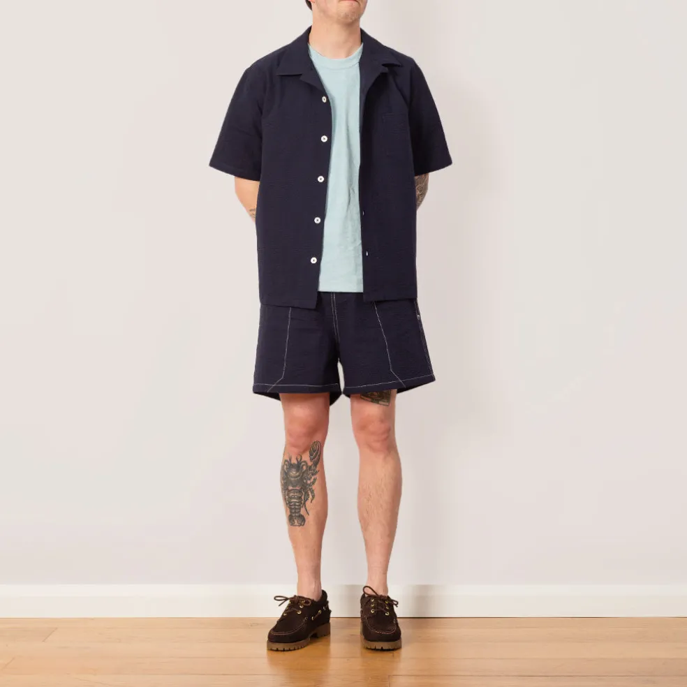 Magic Short - Navy Seersucker