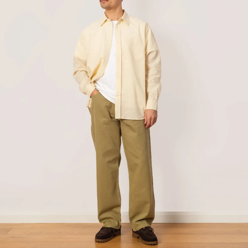 Mo Oversized Check Shirt - Oatmeal