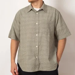 Mo Oversized Check SS Shirt - Moss Green