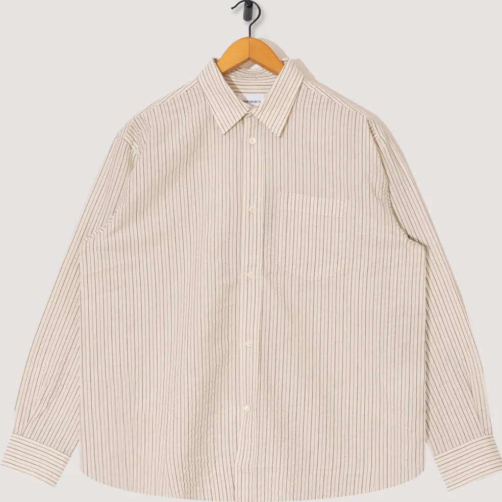 Mo Oversized Stripe Shirt - Chestnut