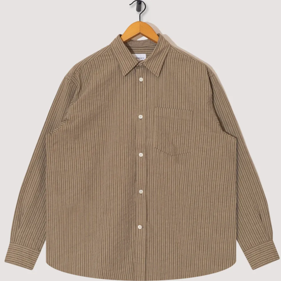 Mo Oversized Stripe Shirt - Clay