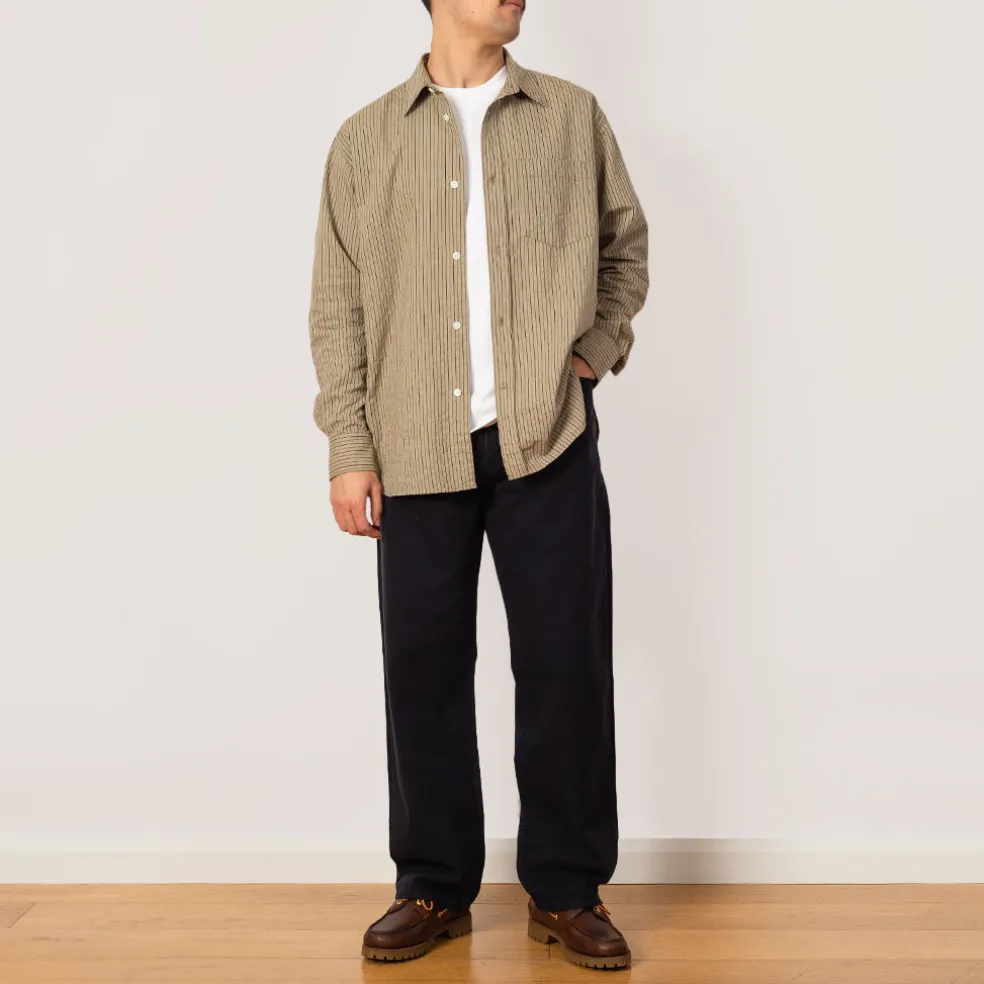 Mo Oversized Stripe Shirt - Clay
