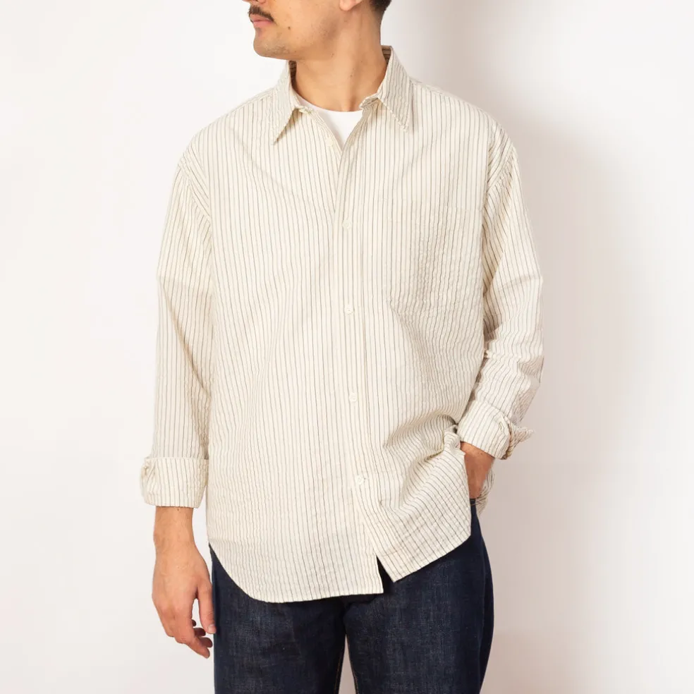 Mo Oversized Stripe Shirt - Chestnut