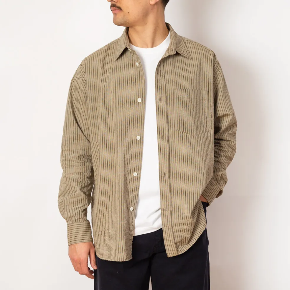 Mo Oversized Stripe Shirt - Clay