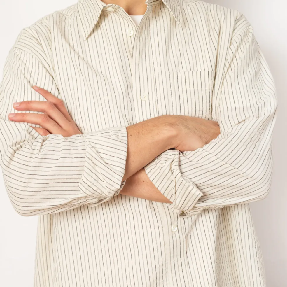 Mo Oversized Stripe Shirt - Chestnut