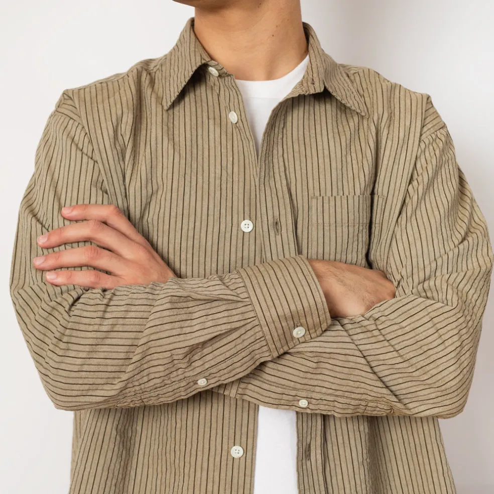 Mo Oversized Stripe Shirt - Clay