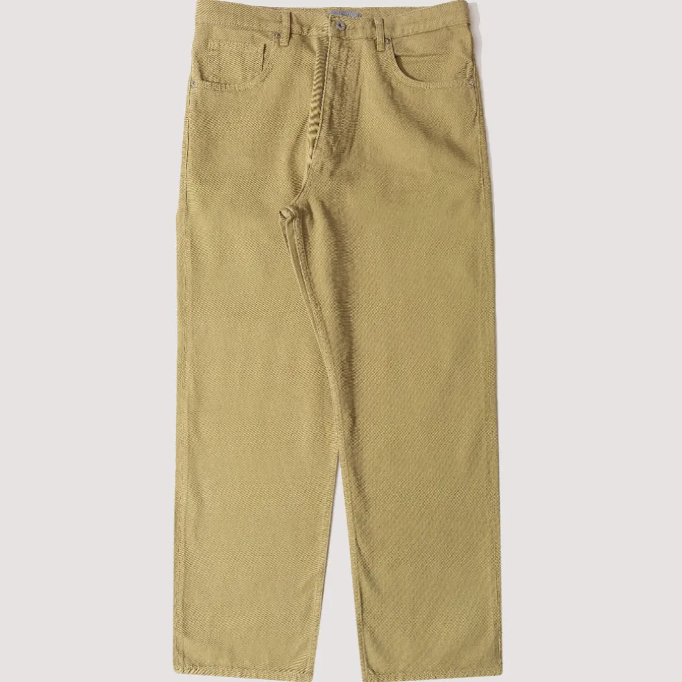 Mogens Relaxed 5 Pocket Heavy Twill Trousers - Moss Green