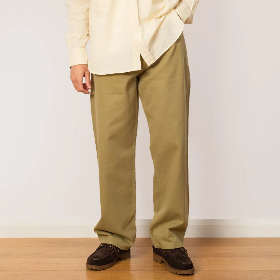 Mogens Relaxed 5 Pocket Heavy Twill Trousers - Moss Green