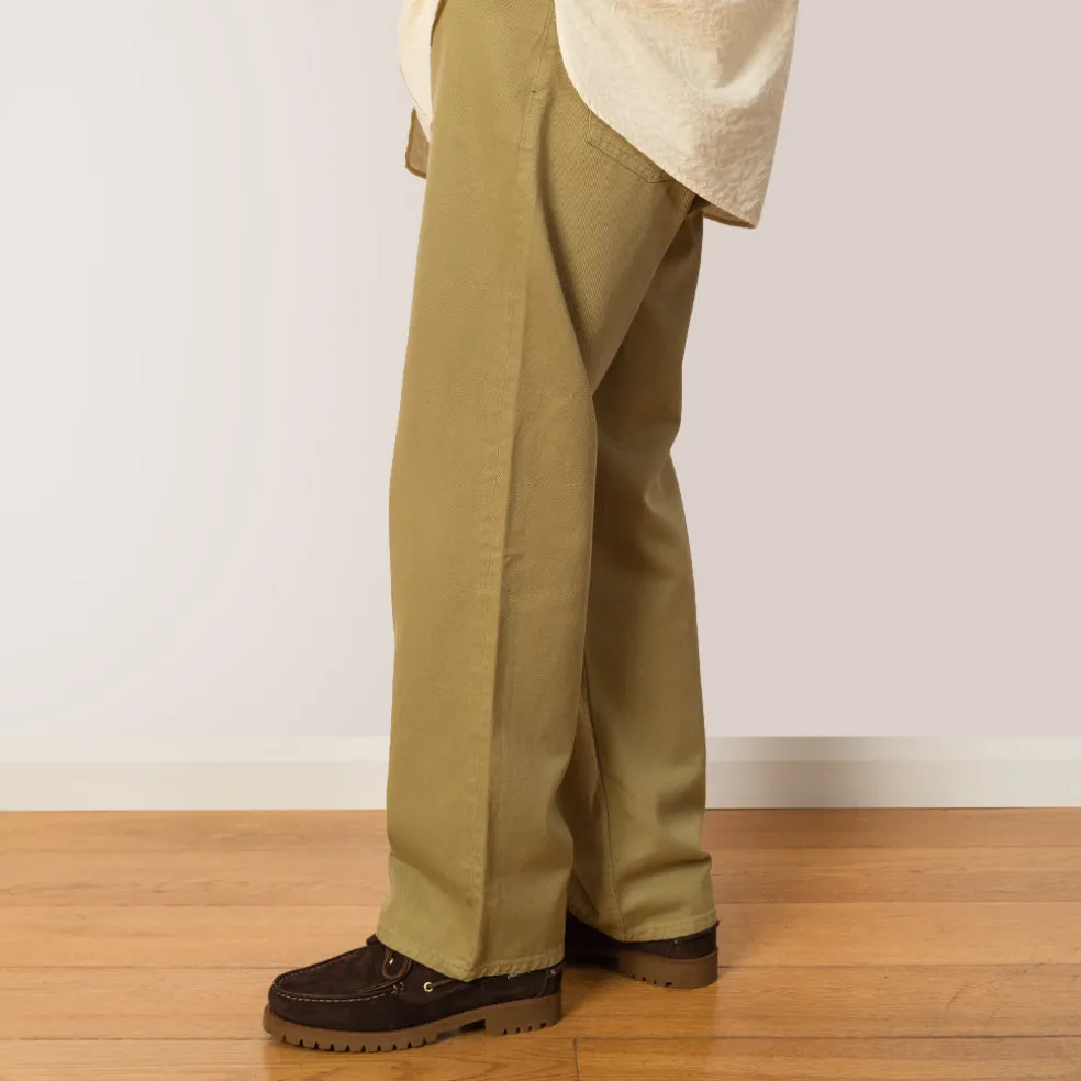 Mogens Relaxed 5 Pocket Heavy Twill Trousers - Moss Green