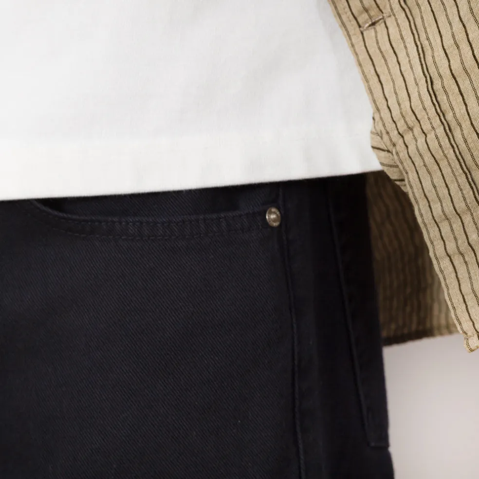 Mogens Relaxed 5 Pocket Heavy Twill Trousers - Dark Navy