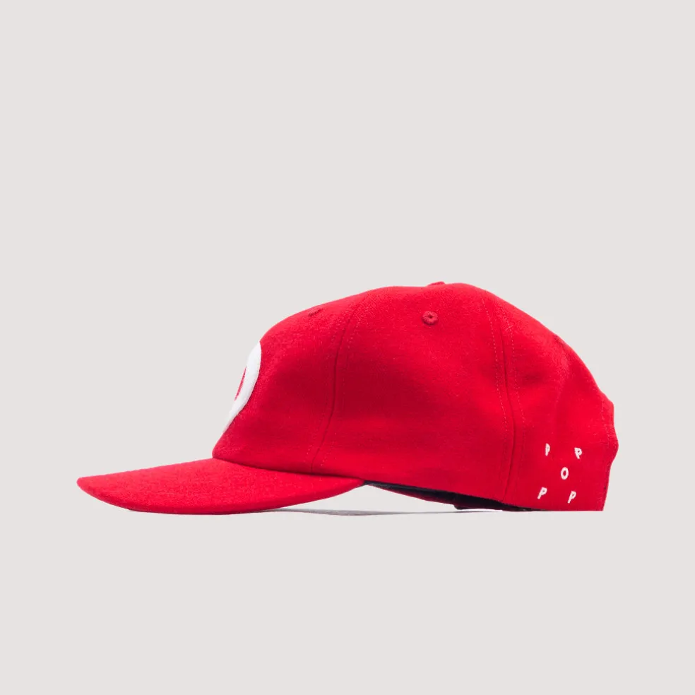 O 6 Panel Cap - Haute Red/White