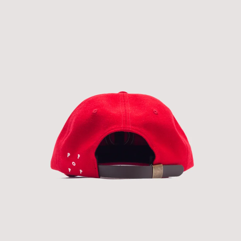 O 6 Panel Cap - Haute Red/White